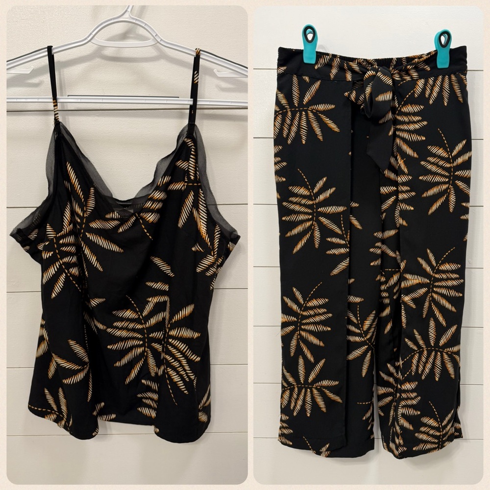 a new day Women’s Matching Flowy Tank & Wrap Capri Pants Set